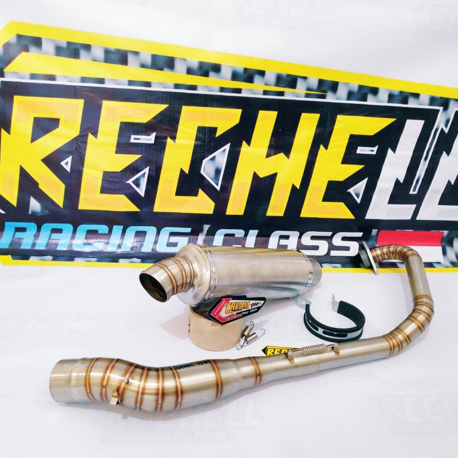 knalpot CREAMPIE bulat panjang SONIC 125 - CS ONE - CS1 fullsystem