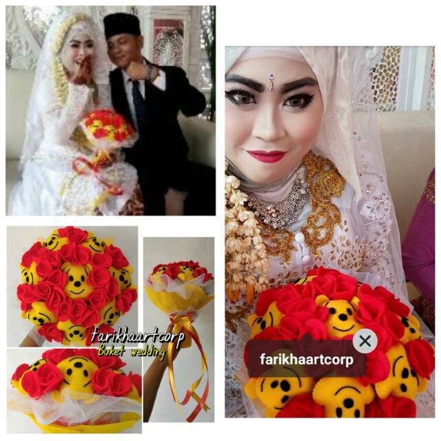 Buket Bunga pengantin buket boneka winnie the pooh