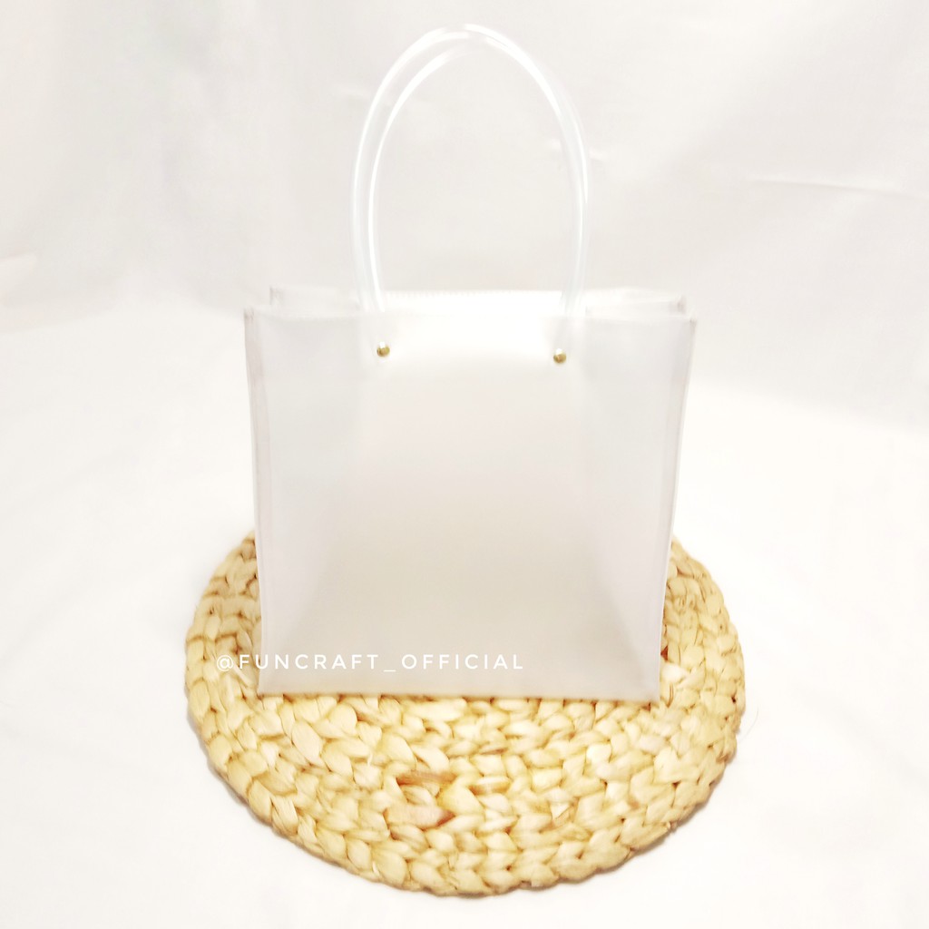 TOTE BAG PVC MILK (READY) – Pouch, Tote Bag, Wedding Souvenir, Tas Kosmetik, Tas Grosir