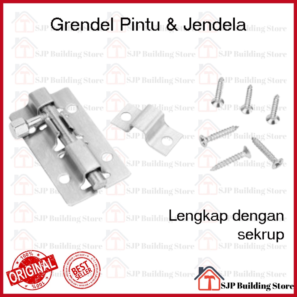 Grendel Stainless Stanlis Tebal Selot Pintu Selot Jendela Kunci Pintu Grende ANTI KARAT