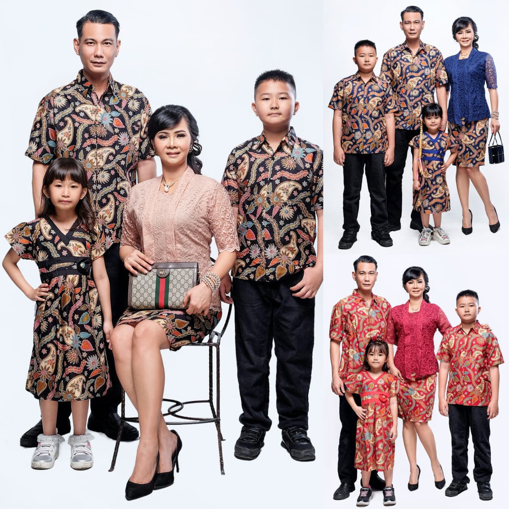 Zola_Batik Batik Couple Sarimbit Keluarga Rok dan Blus Kutubaru Brokat Lavina