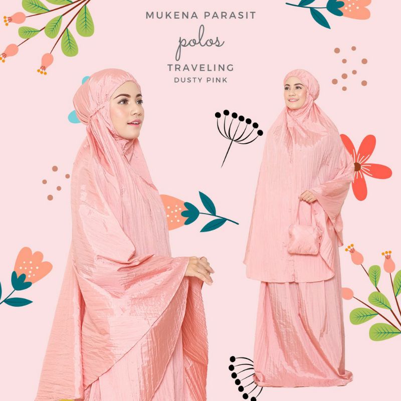 Original Mukena Parasut Premium Dewasa Polos Travel Parasit Traveling