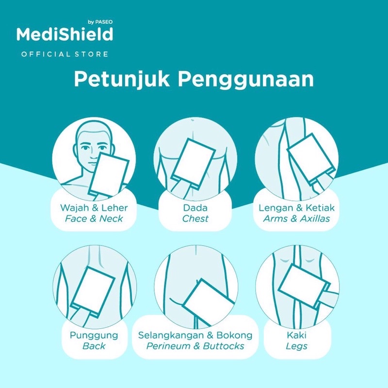 Medishield by Paseo Wet Wash Glove Tisu Tissue Basah Waslap Traveling Umroh Ibadah Haji Seka Bayi Pasien // DoCare Do Care Tisu Waslap WASHGLOVE Seka Tubuh  HALAL MUI KEMENKES BPOM  EASYCARE WET GLOVE NON PARFUME