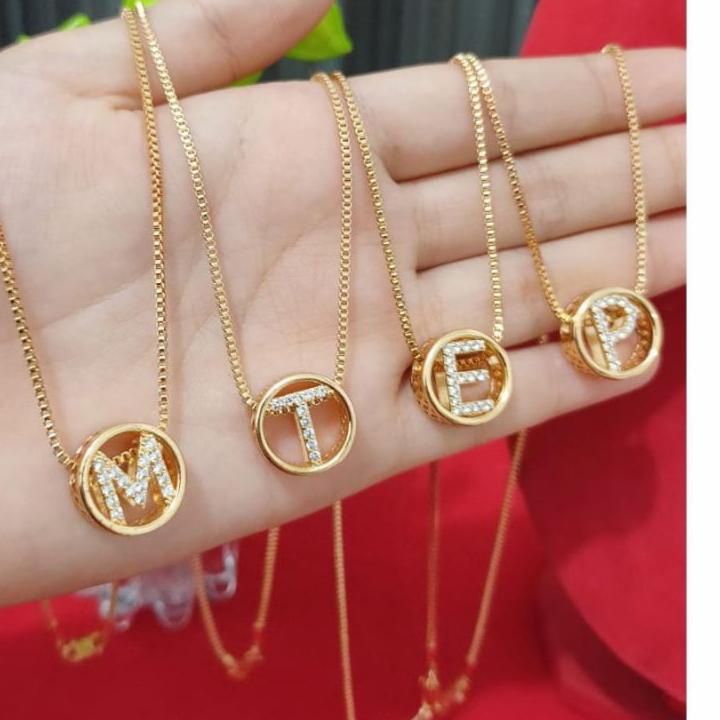Harga TERMURAAH.. Perhiasan Kalung Emas Xuping Inisial Nama / Huruf Untuk Dewasa