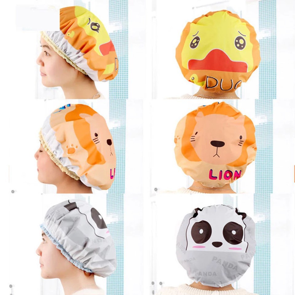 ☀ Sunly ☀ A067 Shower Cap karakter Kartun Topi Penutup Kepala Mandi Anti Air Motif Cartoon Import