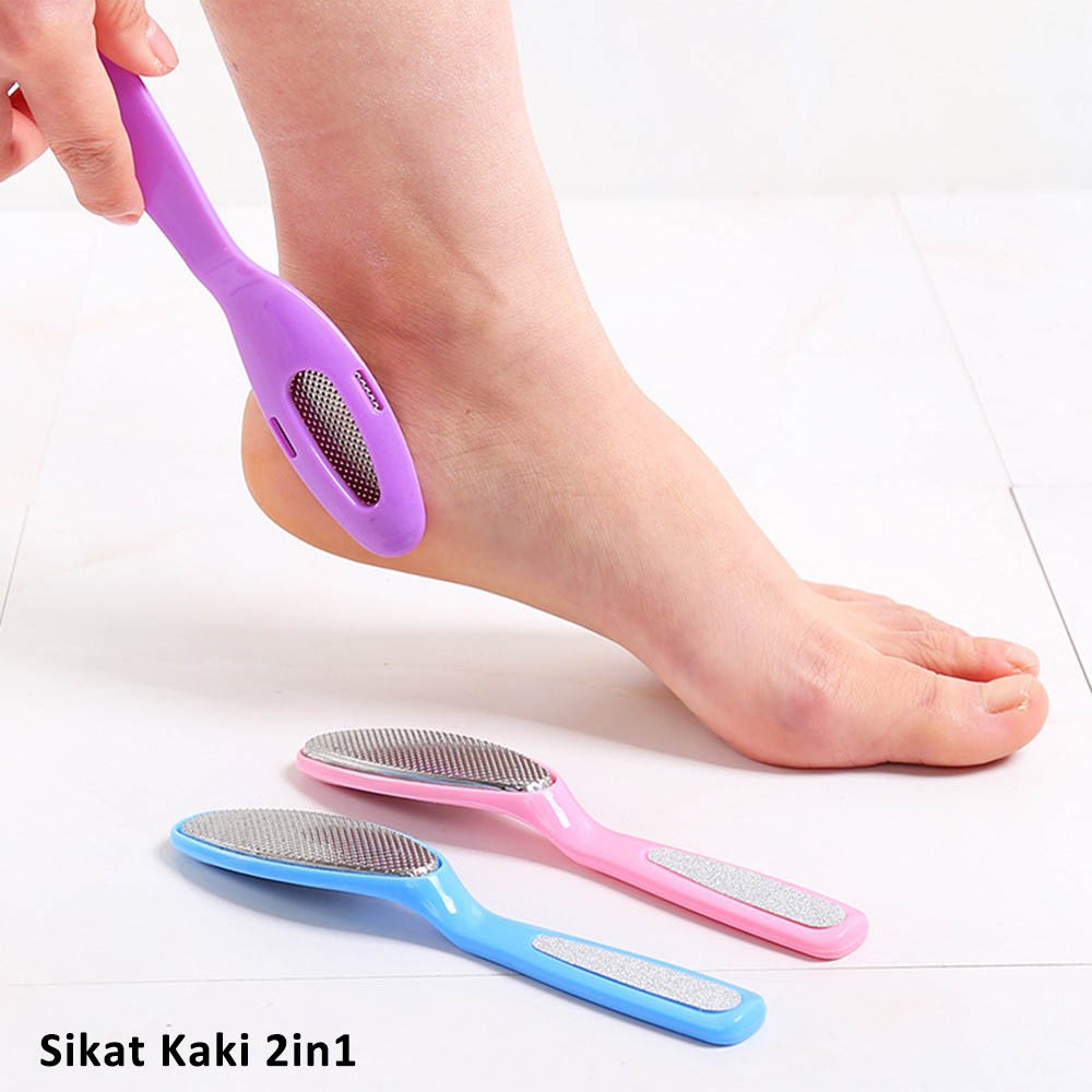 Sikat Kaki - 2in1 Alas Anti Kotor Kapalan Rubbing Foot Scrub Meni Pedi - Salon Treatment Perawatan