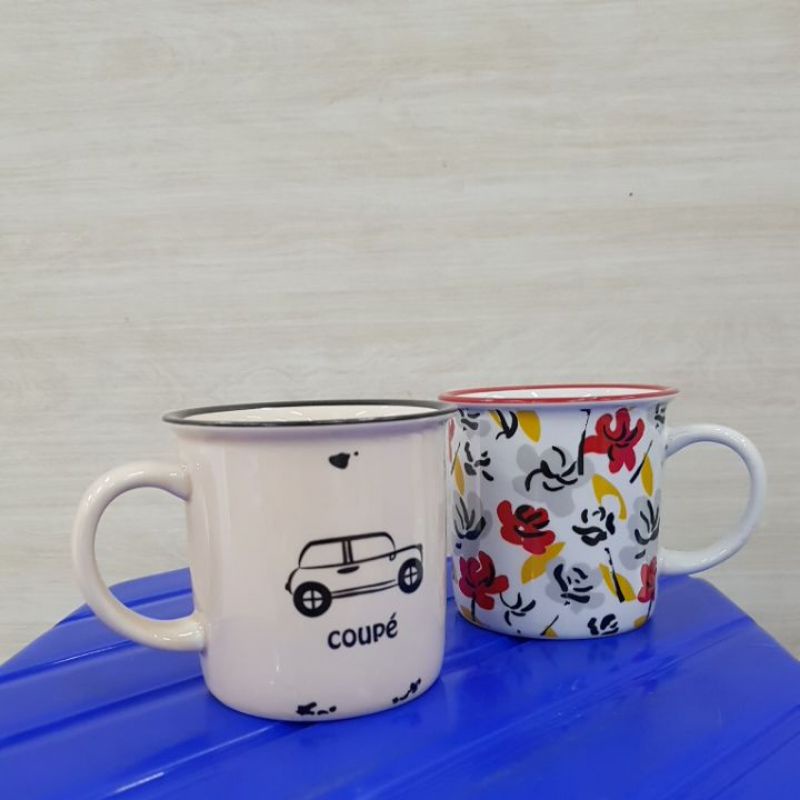 Gelas Keramik Mug Kopin Mixed Motif