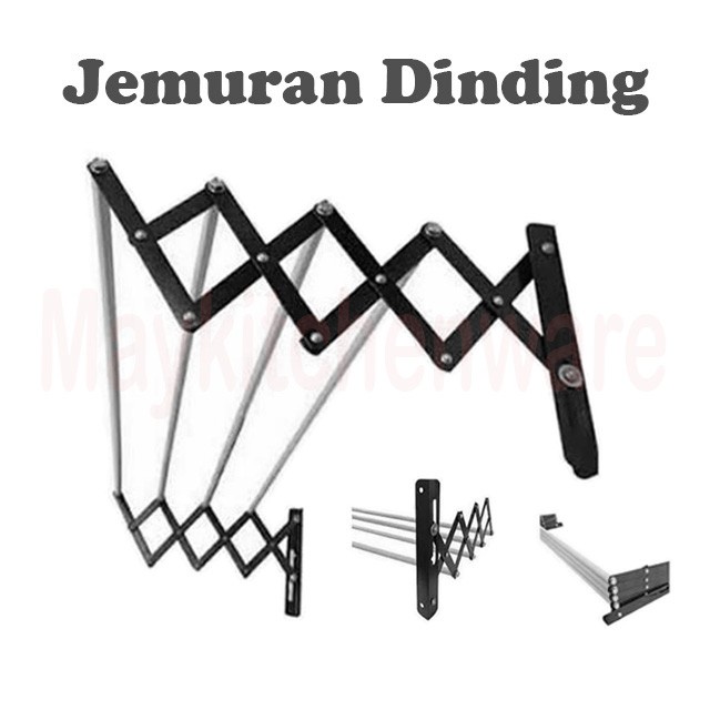 Jemuran Dinding Lipat Jemuran Gantung Serbaguna - Jemuran Handuk Aluminium