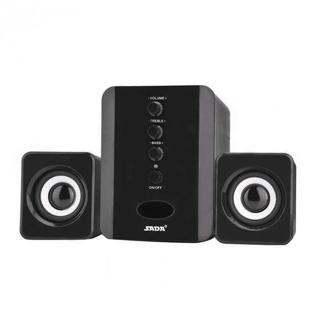 Speaker Satelite Stereo Subwoofer Komputer Laptop TV AUX USB Power 3W