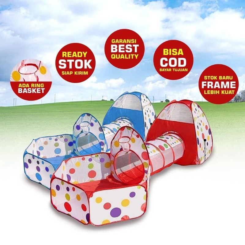Tenda Anak Tenda Kolam Mandi Bola + Terowongan