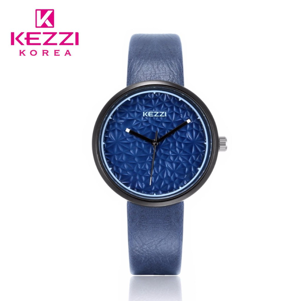 Kezzi Korea 1809 - Jam Tangan Fashion Wanita dan Pria - Biru - Model Analog