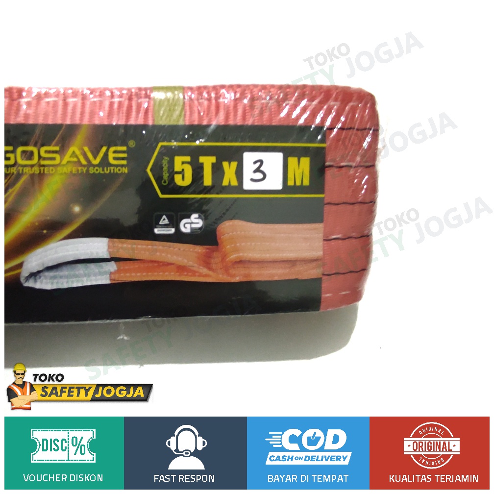 Webbing BELT SLING 5 Ton x 3 Meter Tali Pengangkat Barang POLYESTER