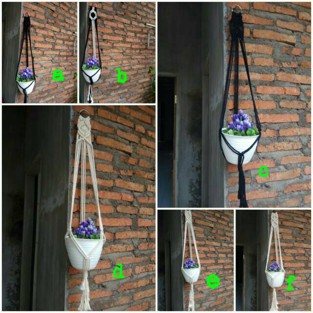 TERBARU Gantungan Pot Macrame Tali Katun Putih, Hiasan Rumah Unik dan Keren.