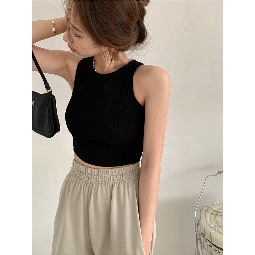 Tanktop Wanita Polos Crop Top Korean Style Baju Wanita