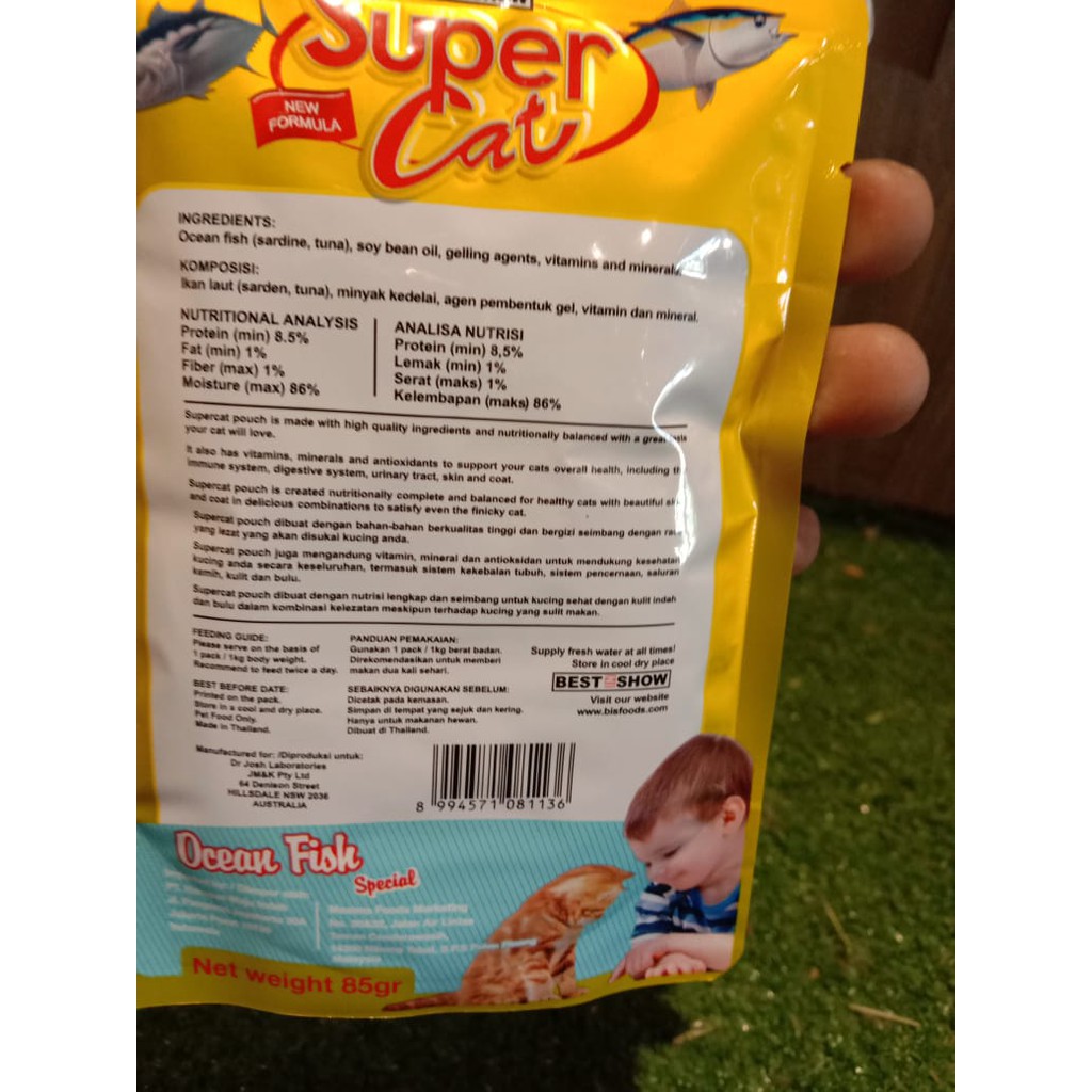 Makanan Kucing Supercat POUCH SASET Kitten Dan Adult 85gr