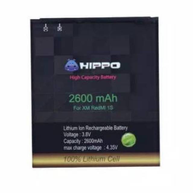 Baterai Hippo Xiaomi Redmi 1s / XIOMI REDMI 2S / BM41 / BM44 2600 mAh ORIGINAL Garansi Resmi hippo 1 tahun