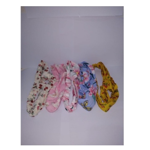 Bandana Kain Warna Warni Bandana Wanita Motif Hairband Motif Elegan Elastis Bahan Karet