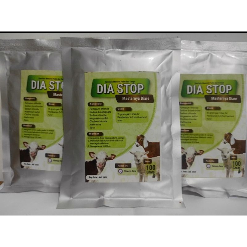DIA STOP 100gr Obat Mencret Diare Hewan Ternak Sapi Kambing Pedet Cempe