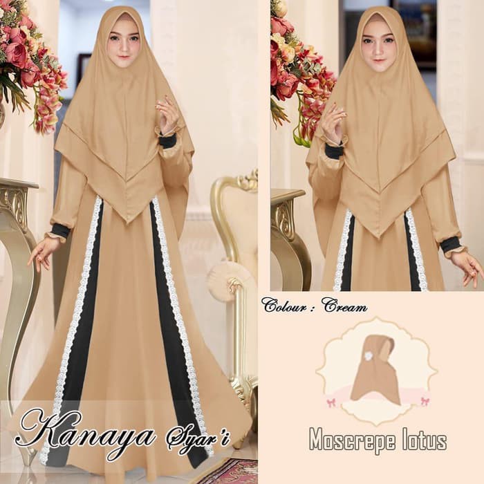 Baju Busana Muslim Wanita Gamis Syari Pesta Maxi Terbaru Kanaya Crepe