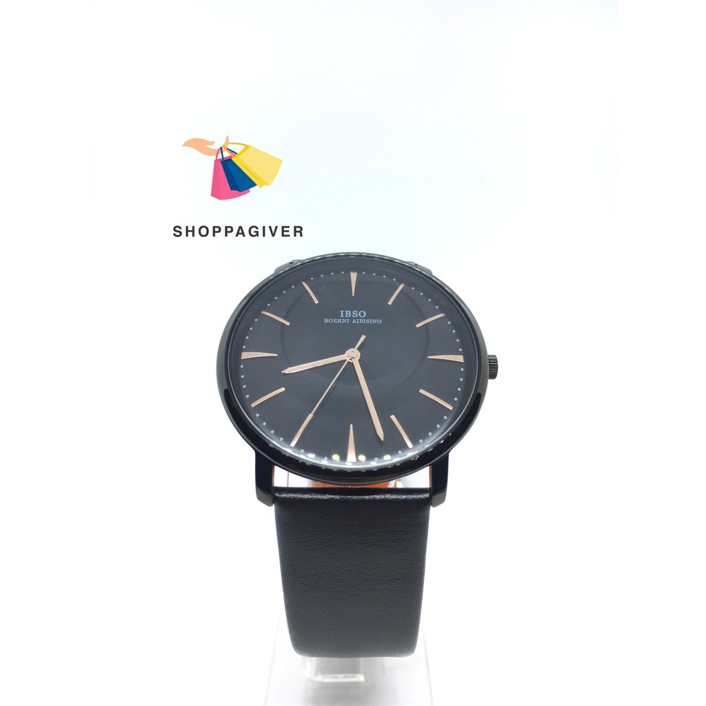 JAM TANGAN IBSO ORIGINAL PRIA ANALOG 8916 BLACK BERGARANSI FREE GELANG