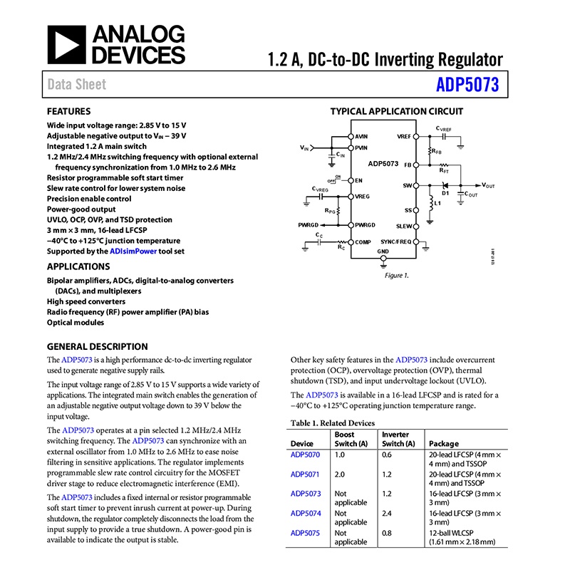 Chip Regulator Tegangan ADP5073ACPZ-R7 ADP5073ACPZ LFCSP-16