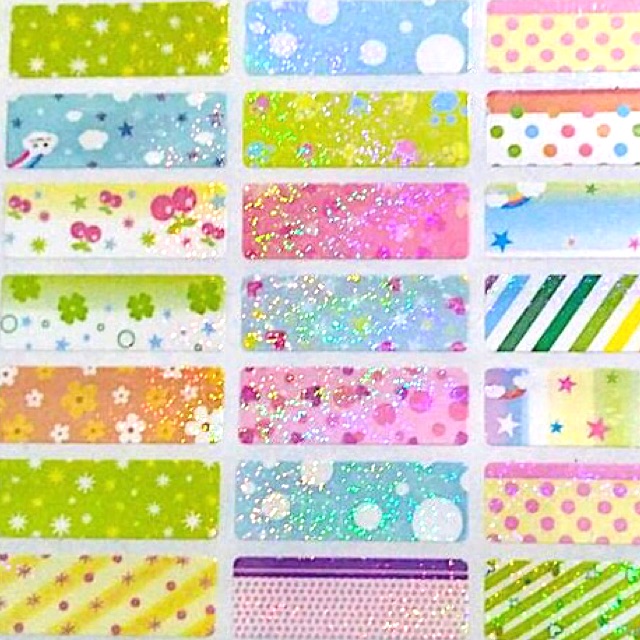 

Sticker label nama waterproof Cute Motif Glitter