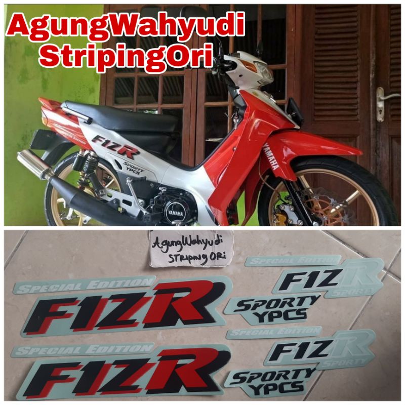 STIKER STRIPING LIS BODY MOTOR YAMAHA FIZR FIZ R F1ZR F1Z R MARLBORO MALBORO MERAH PUTIH TRANSPARAN