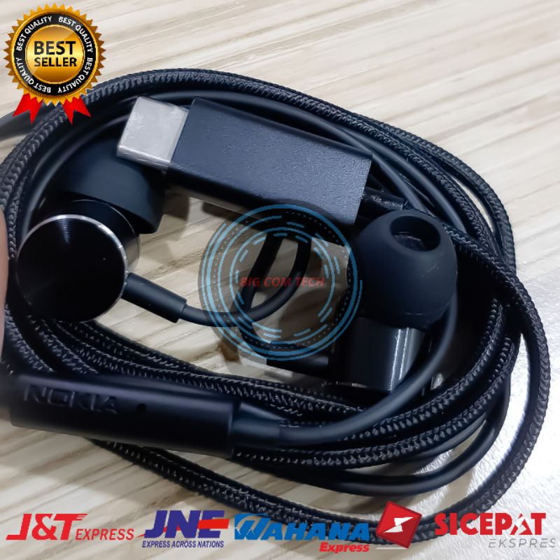 Earphone Headset Handsfree Nokia 5.1 Plus / 5.3 / 5.4 / 6.1 / 6.1 Plus / 7 Plus / 7.1 / 7.2 / 8 / 8.3 / 8.1 / 8V / X10 / X20 / G10 / G20 Usb Type-C Original