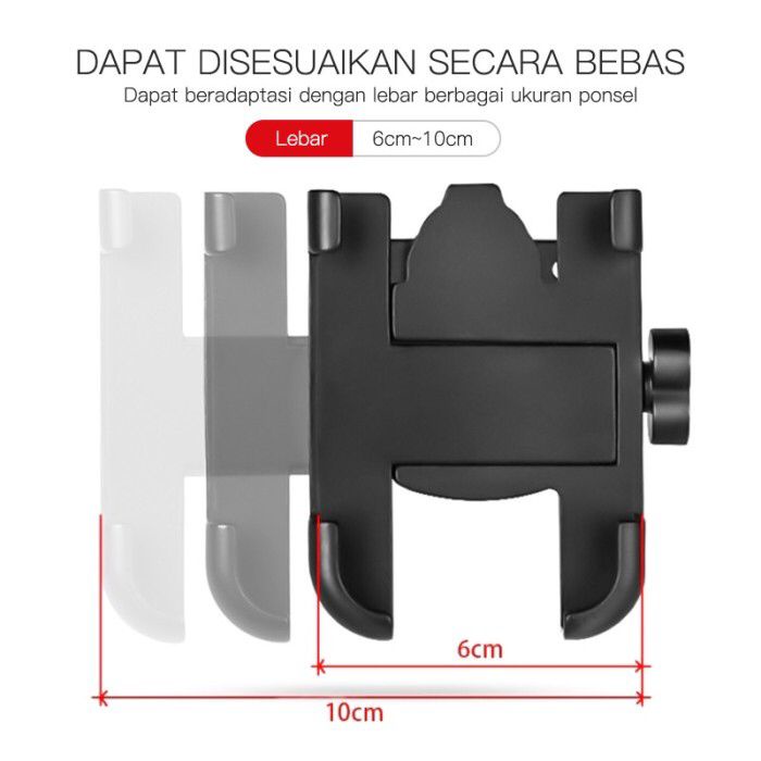 Holder Motor Besi Stang HM-22 Holder HP Tempat Penyangga Hp Universal