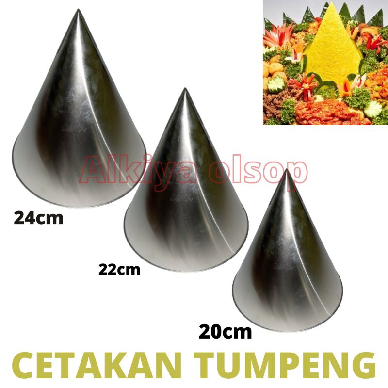Cetakan tumpeng polos Loyang tumpeng alumium di jual satuan dan set ukuran 20,22,24cm