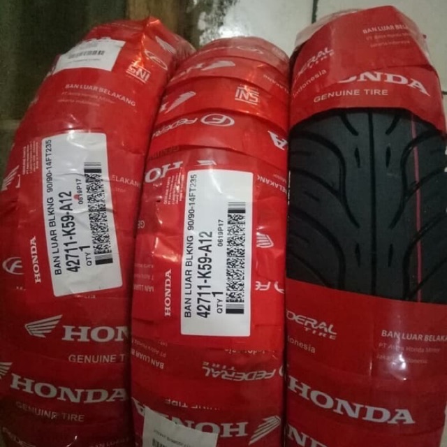 Ban Luar Honda Federal AHM A12 90/90-14 Tubeless Free Pentil