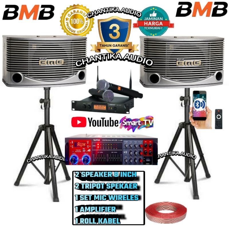 Paket Sound system Bmb Cs 255 N ORIGINAL Speaker Karaoke 8 Inch