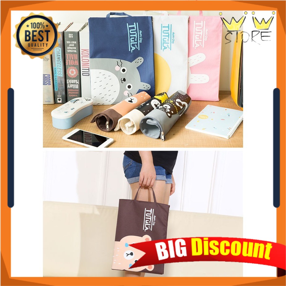 

B83 TAS MAP A4 ORGANIZER PAPER HAND BAG TEMPAT PENYIMPANAN KERTAS FILE BUKU IMPORT KARAKTER LUCU