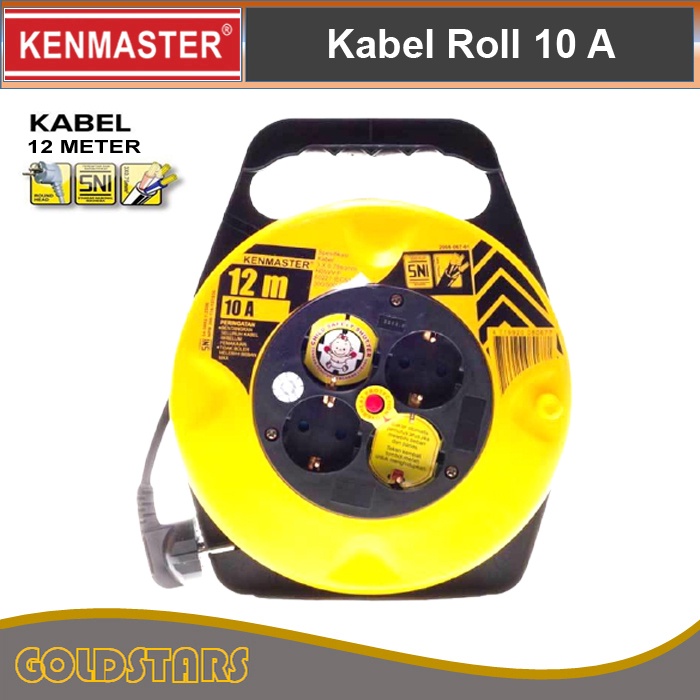 Kabel Roll 12 meter Kenmaster Stop Kontak Roll 12 Lubang Colokan Listrik