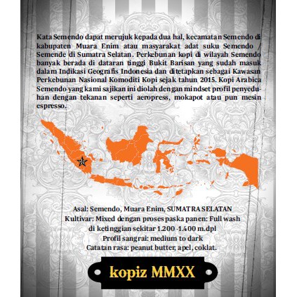 

Kopi Semendo Presso 250 gram