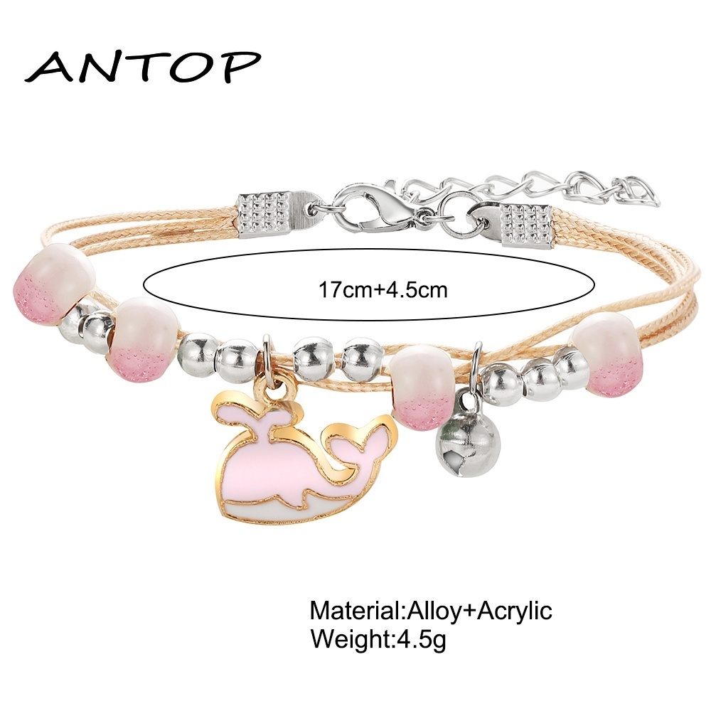 Gelang couple Liontin Rantai Banyak Lapis Aksen Kupu Daisy Gaya Korea Untuk Wanita Adjustable Fashion Aksesoris ANTOP