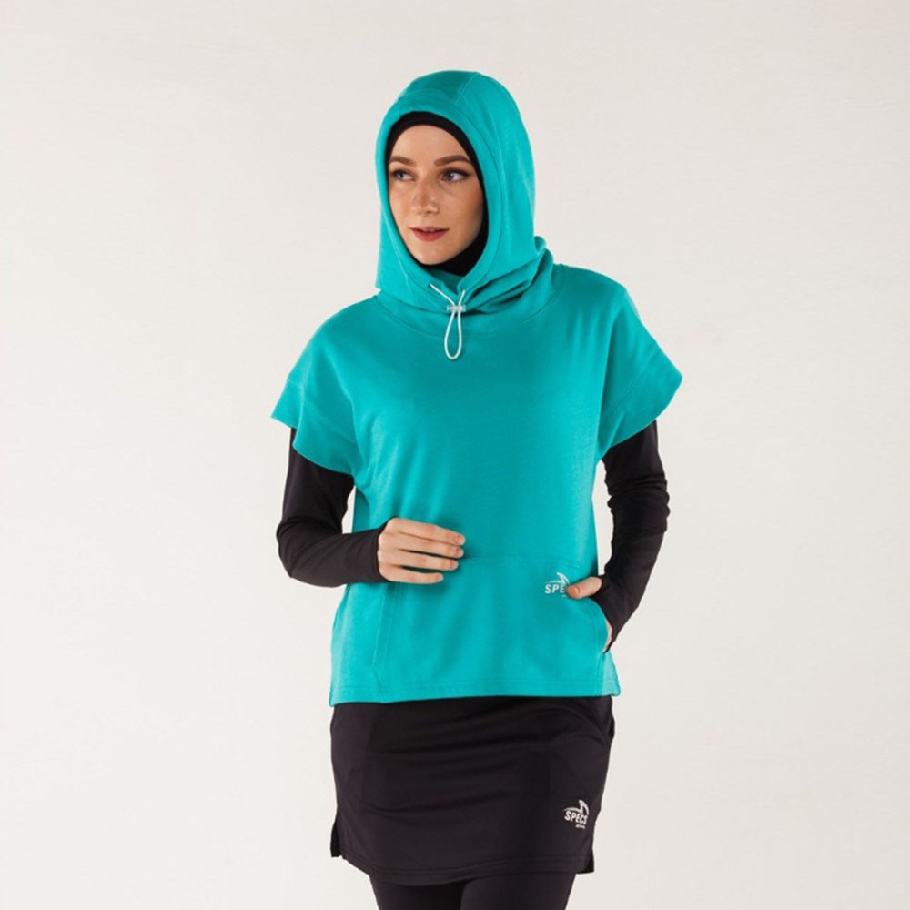 RUE HIJAB SCUBA HOODIE SPECS WOMAN BIRU TOSCA ORIGINAL Jaket Olahraga Wanita Spec Outwear Ori
