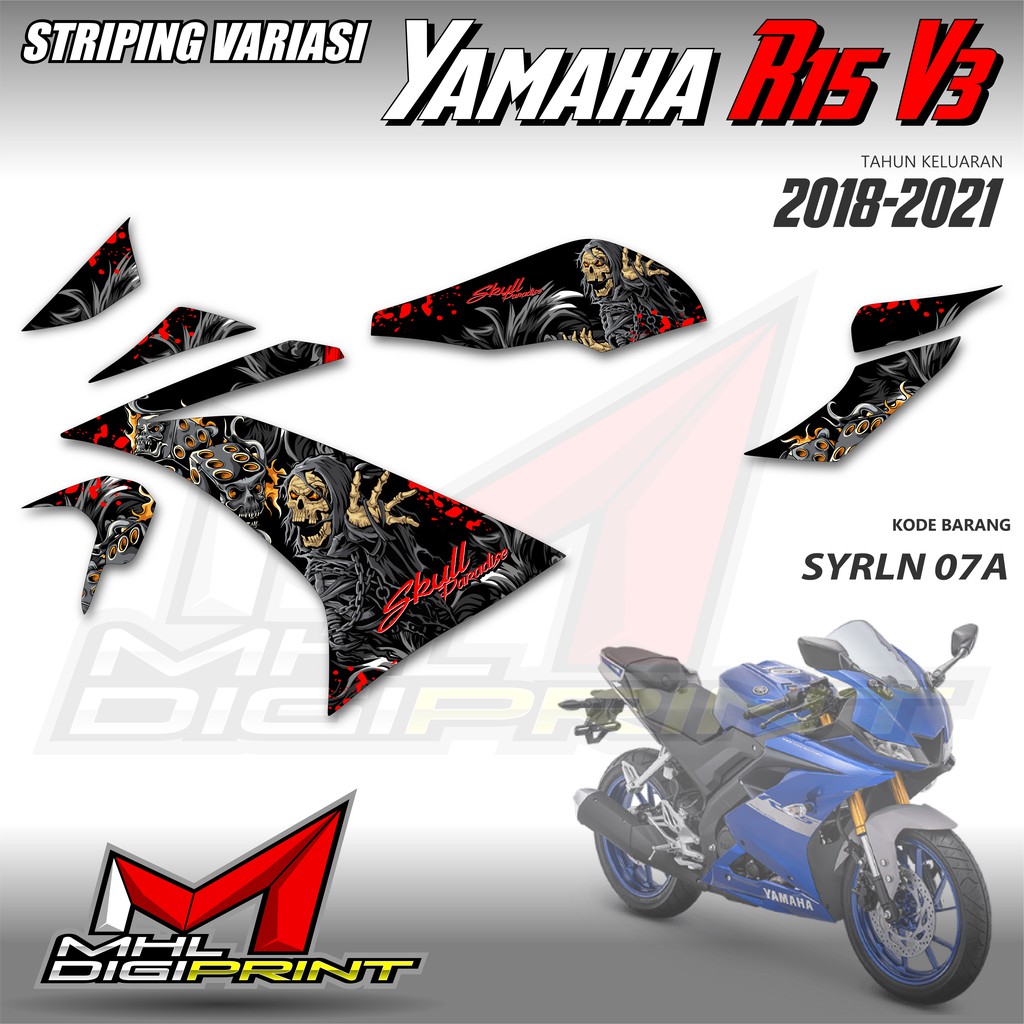 STRIPING VARIASI YAMAHA R15 V3 - STIKER R15 V3 - SYRLN 07