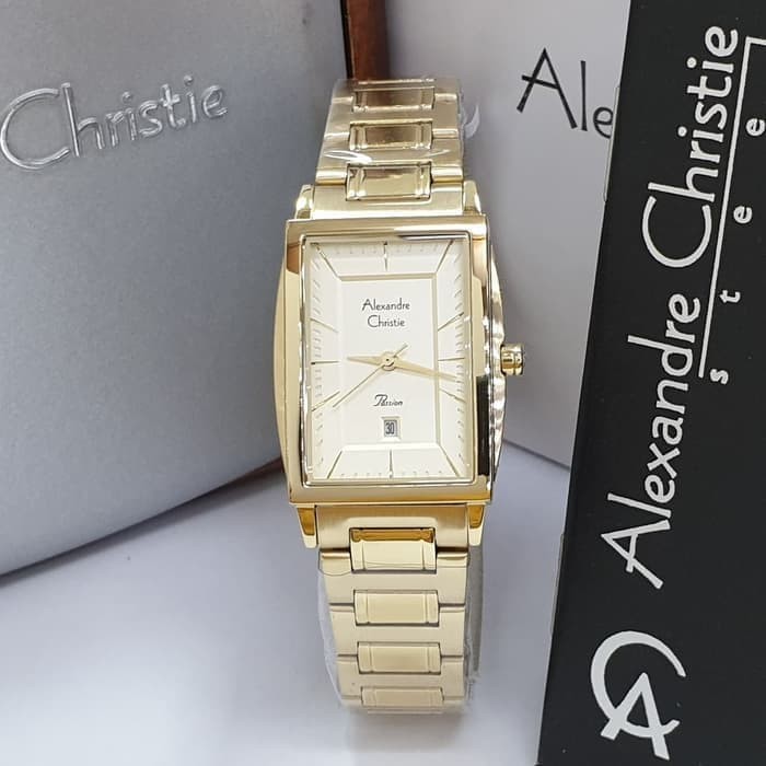 jam tangan wanita alexander cristie original ac2802 gold