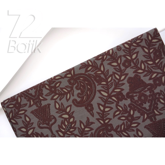 KAIN BATIK PREMIUM Bahan Katun Warna Abu Abu Tua Coklat Grey Gray Choklat 726107 Cap 72 Jarik Jarit 