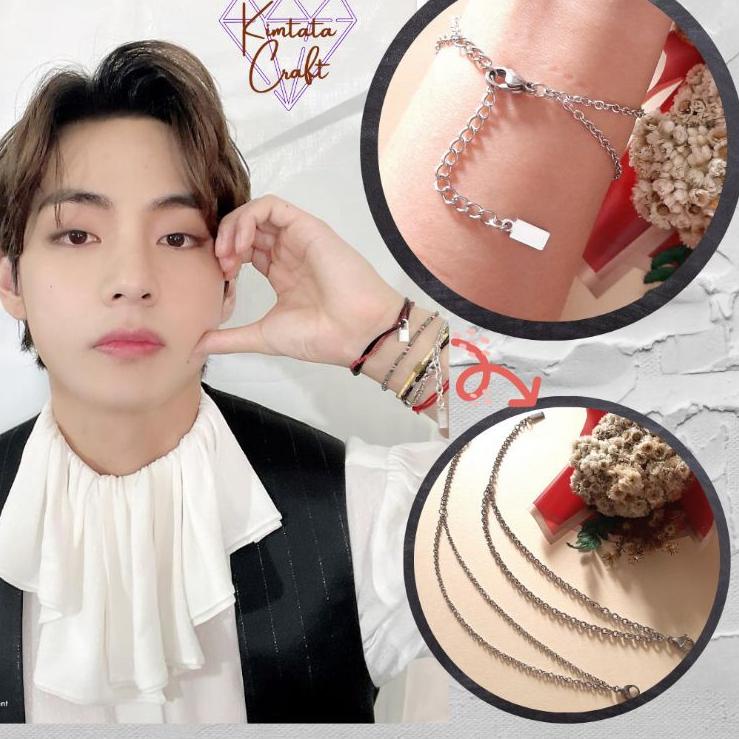 [26] Gelang Rantai Taehyung V BTS (Baja + Stainless Anti Karat) Barang Super