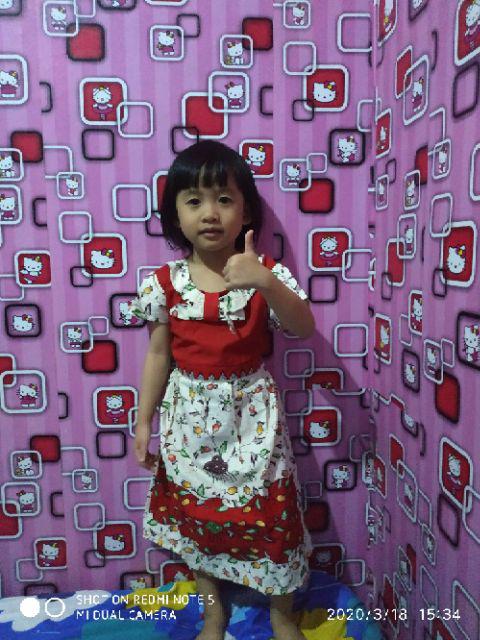 Qnunbatik Batik Family/keluarga Dress Wanita Naura Putih