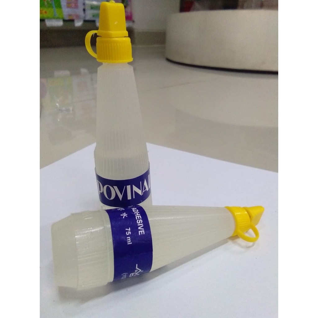 

POVINAL LEM SEDANG 75 ML - lem cair bening lem kertas