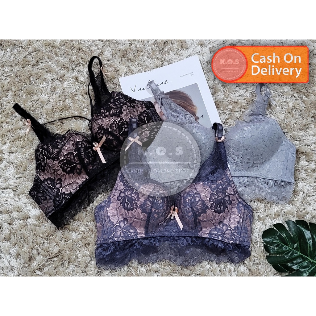 bra bh cantik full lace busa tipis size 32 - 38