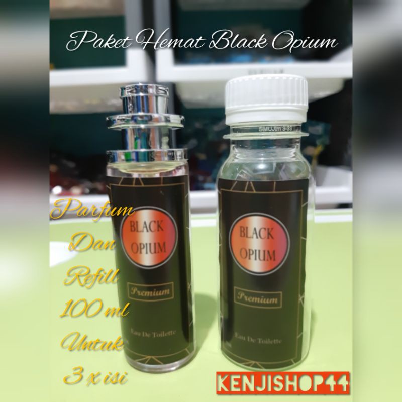 parfum thailand 35 ml black opium dan isi ulang 100ml utk 3x refill