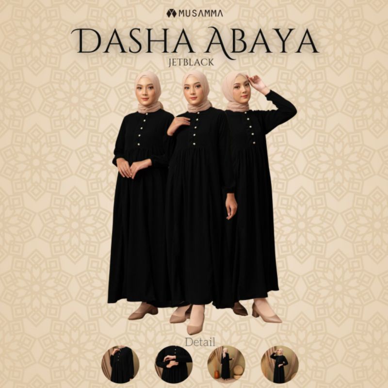 MUSAMMA DASHA ABAYA GAMIS MATT JETBLACK ORI
