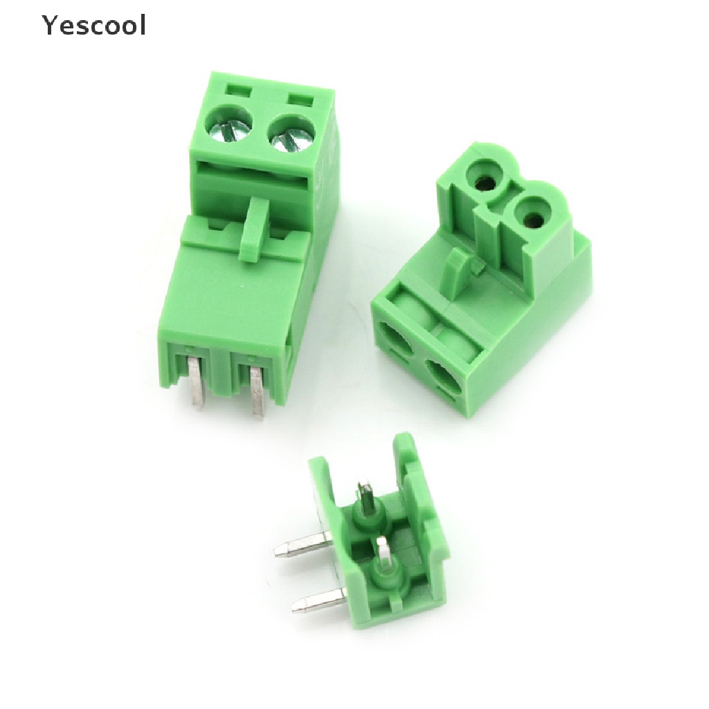 Yescool 20pcs Blok Terminal Konektor PCB Plug-in 2Pin Pitch 5.08mm