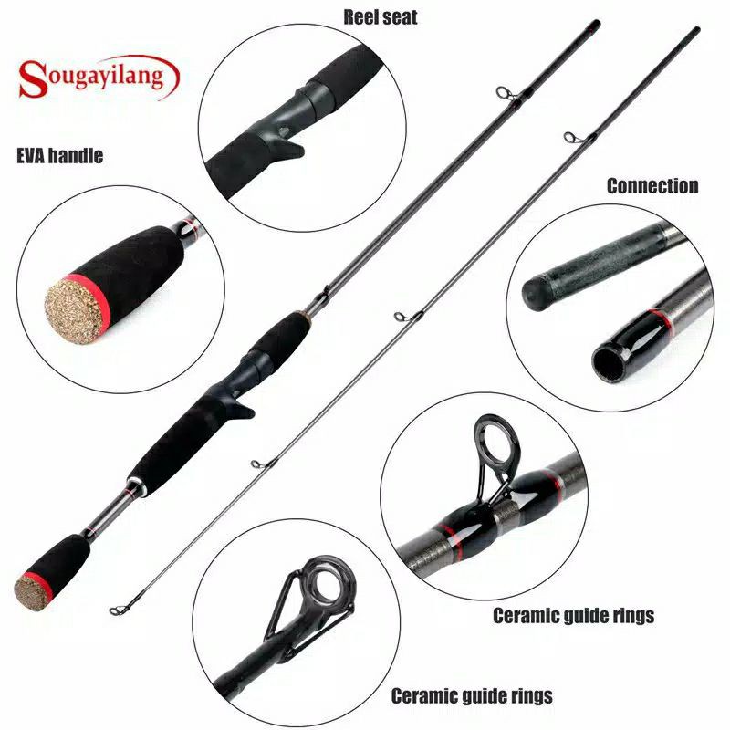 5-10LB Spinning Rod Casting Fishing Pole Joran Pancing 1.8M