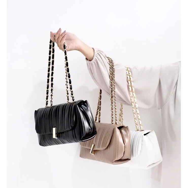 Flicka bag V 16 Black Taupe White
