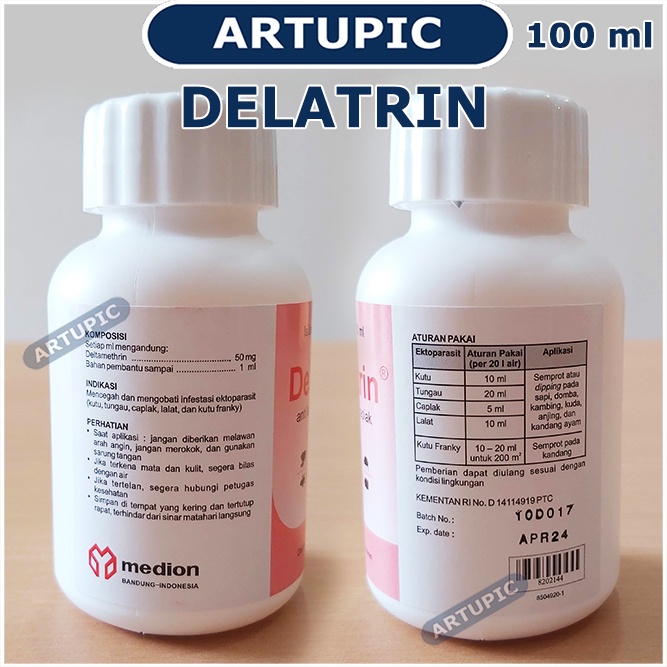 Delatrin 100 ml Obat Anti Parasit Serangga Penggangu Hewan Medion Artupic